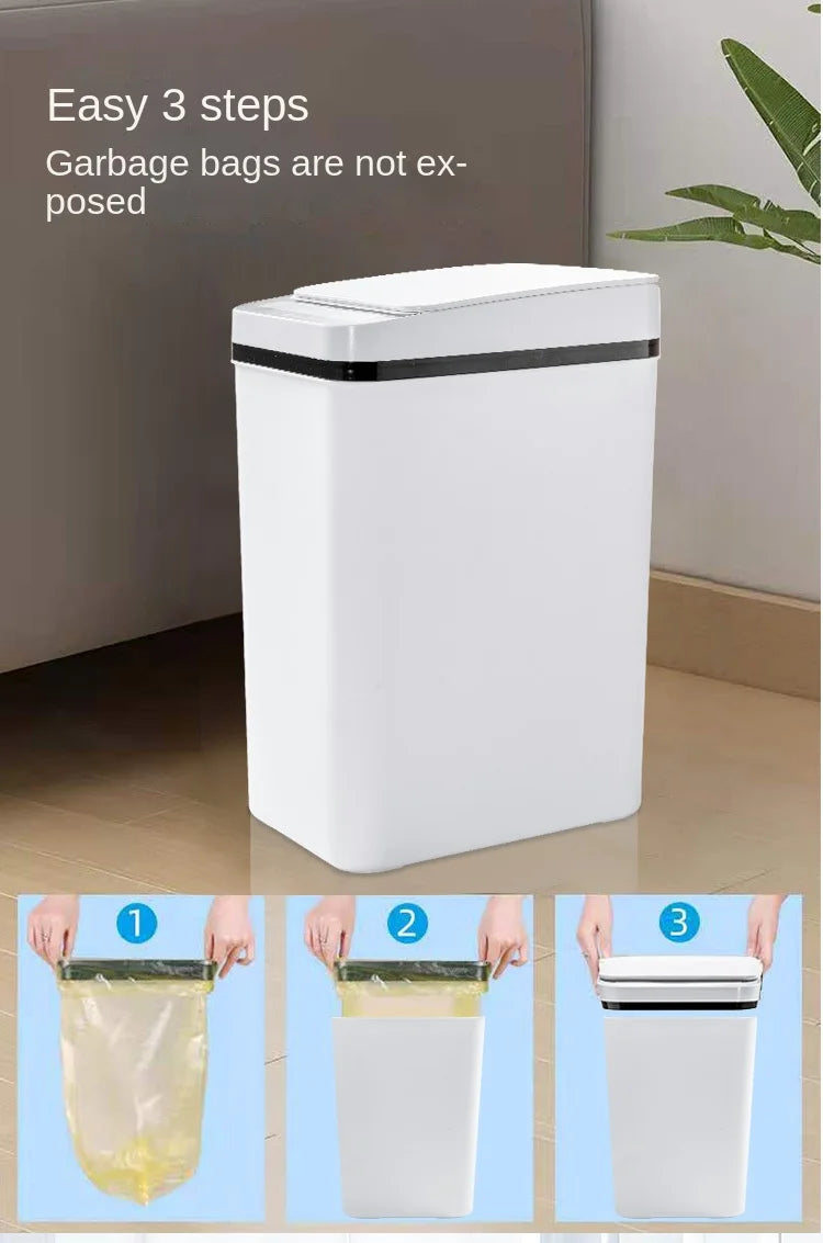 12L Smart Trash Can Automatic Sensor Garbage Can For Bathroom Kitchen Garbage Cube Living Room Recycle Bins Home Accessories