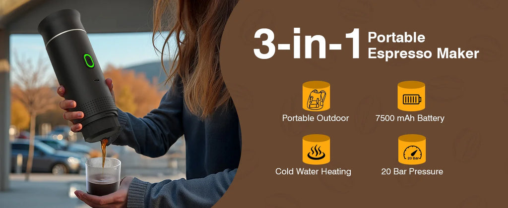Cafeteira portátil 3 em 1 recarregável