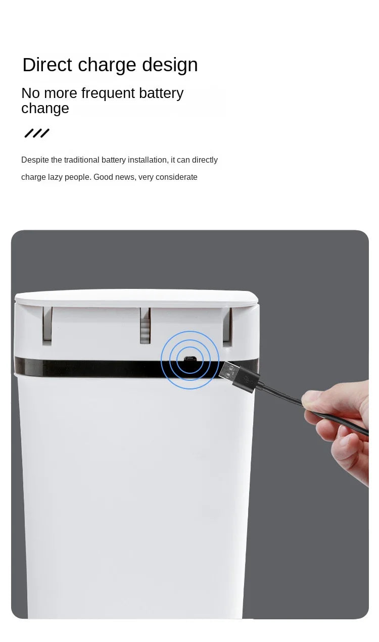 12L Smart Trash Can Automatic Sensor Garbage Can For Bathroom Kitchen Garbage Cube Living Room Recycle Bins Home Accessories