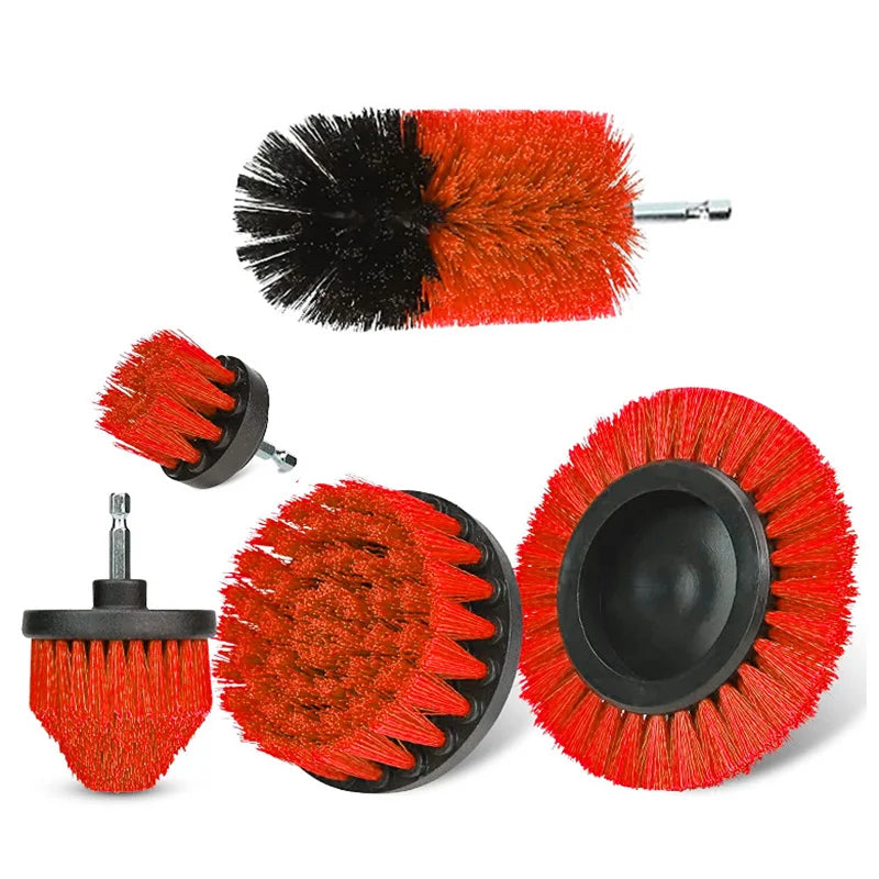 5pcs Multi-Purpose Electric Drill-Brush kit Power Scrubber Brush Car Polisher Kitchen Bathroom Cleaning Kit Toilet Cleaning Tool