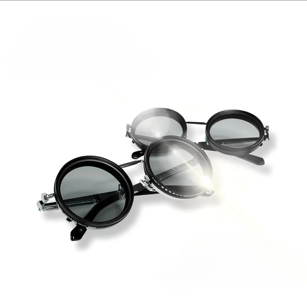 Polarized Round Sunglasses Adjustable Dimming Sun Glasses Men Women Retro Punk Men's Fishing Eyeglasses Outdoor Shades UV400