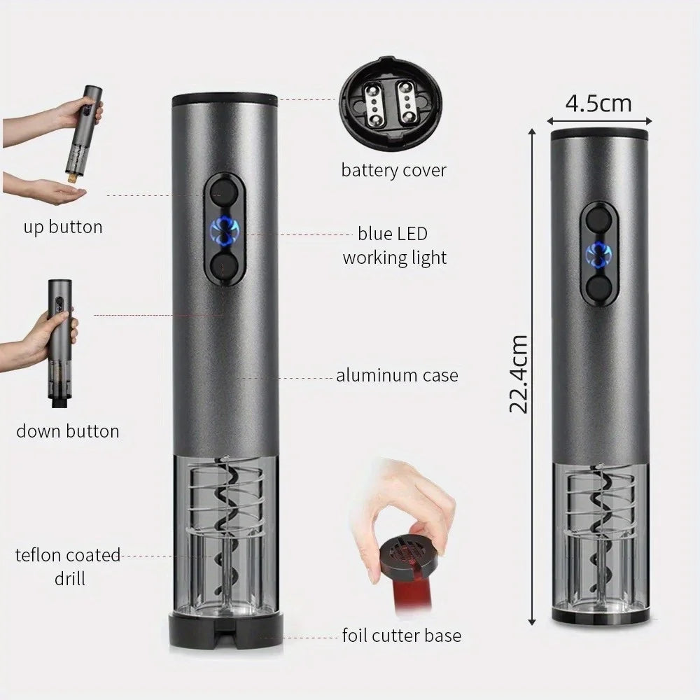Electric Wine Bottle Opener USB Rechargable Automatic Wine Corkscrew with Foil Cutter Corkscrew Kitchen Gadgets for Party Bar
