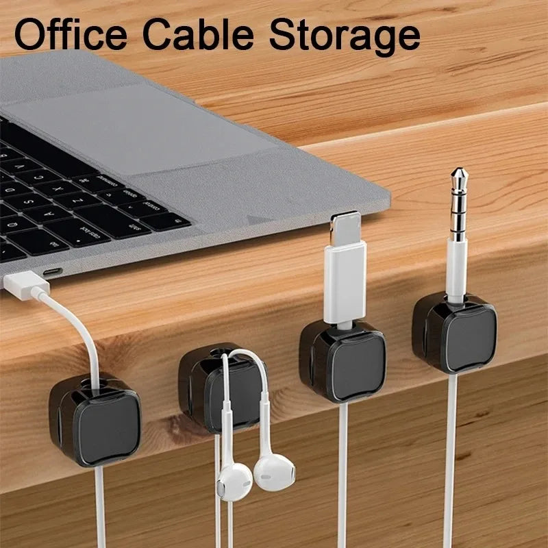 Magnetic Cable Clip 1/6 Pcs Cable Holder Adhesive Wire Keeper Cord Cable Organizer for Home Office Under Desk Management