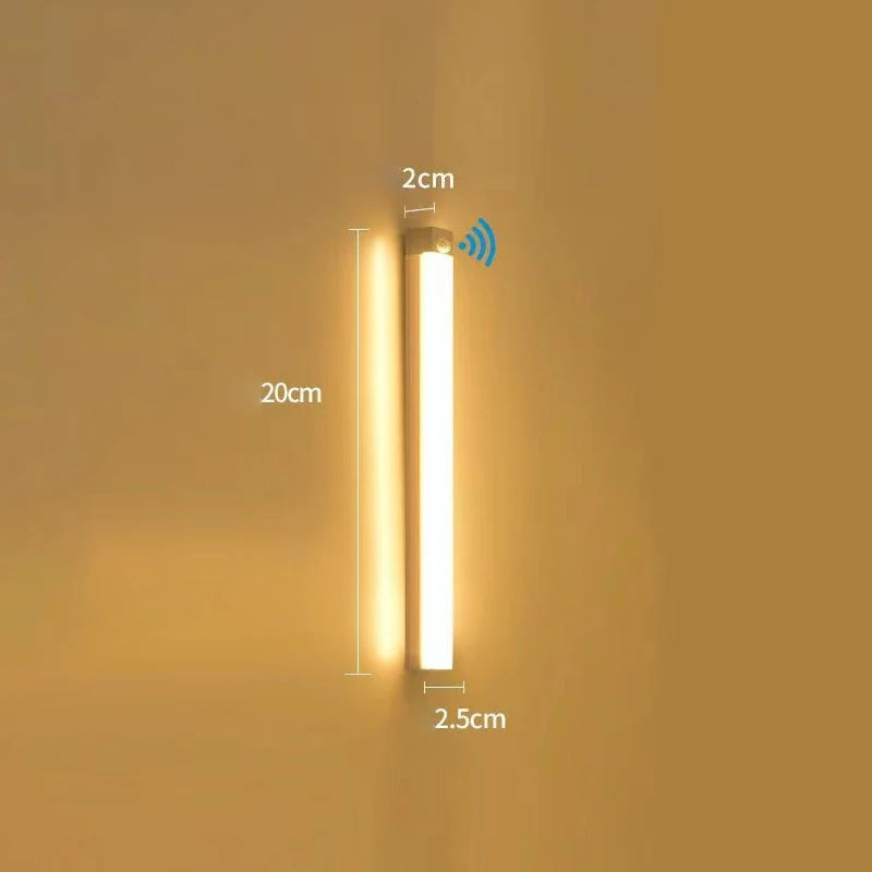 LED Motion Sensor Light Wireless LED Night Light Type C Rechargeable Light Cabinet Wardrobe Lamp Staircase Backlight For Kitchen