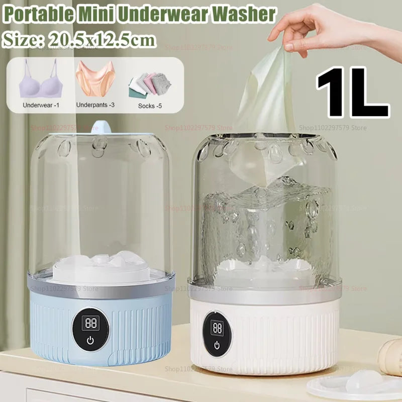 Portable Mini Washing Machine Compact Laundry Washer for Dorms Travel Camping Hotel Apartment Easy Clothes Cleaning