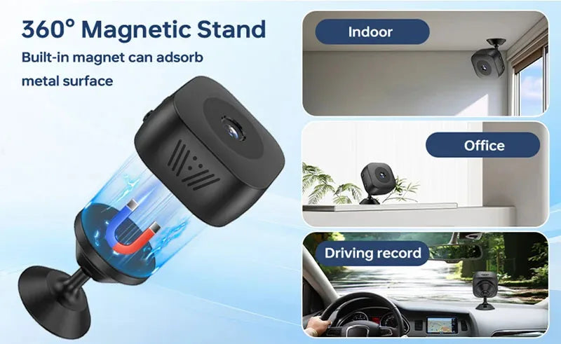 Security Camera 4K Mini Full Color Night Vision High Definition WiFi Monitor Waterproof Motion Detect Surveillance Smart Home