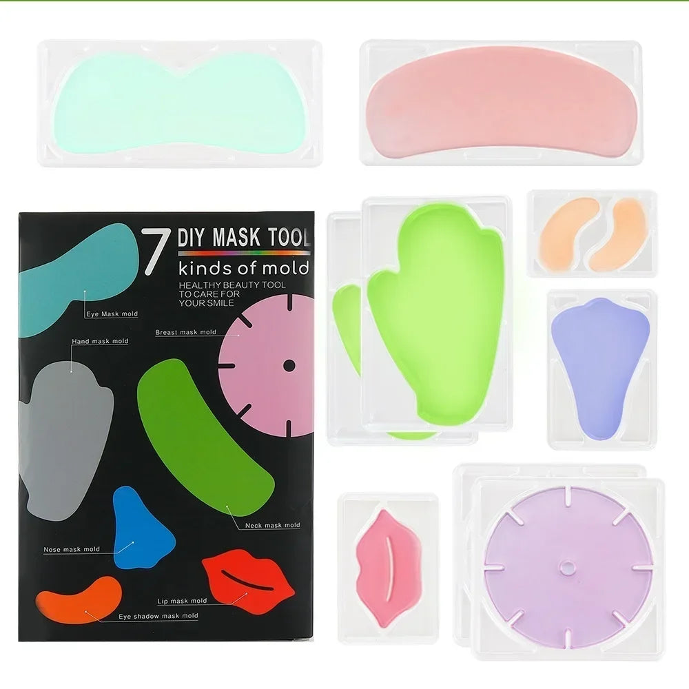 DIY Mini Face Mask Maker Automatic Vegetable Natural Collagen Fruit Face Mask Machine Skin Care Brush wtih 10Pcs Mask Molds