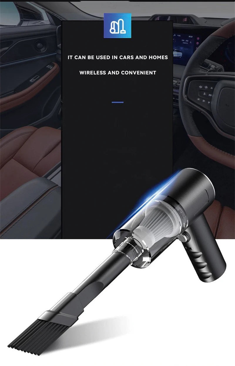 Mini Car Mounted Household Handheld Vacuum Cleaner Portable Strong Suction High Power Multi-Nozzles For Car, Home, Office, Pet