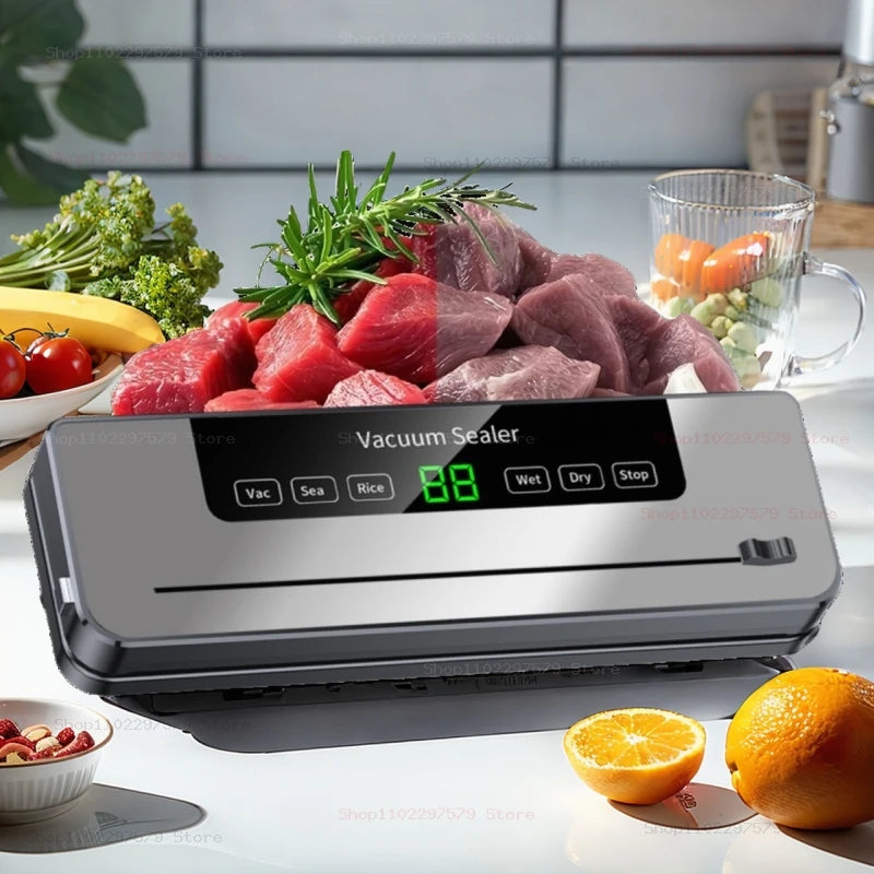 Electric Professional Vacuum Sealer Food Electric Vacuum For Kitchen Food Storage Sealing Machine Dry/Wet Food Cuisine Sealer