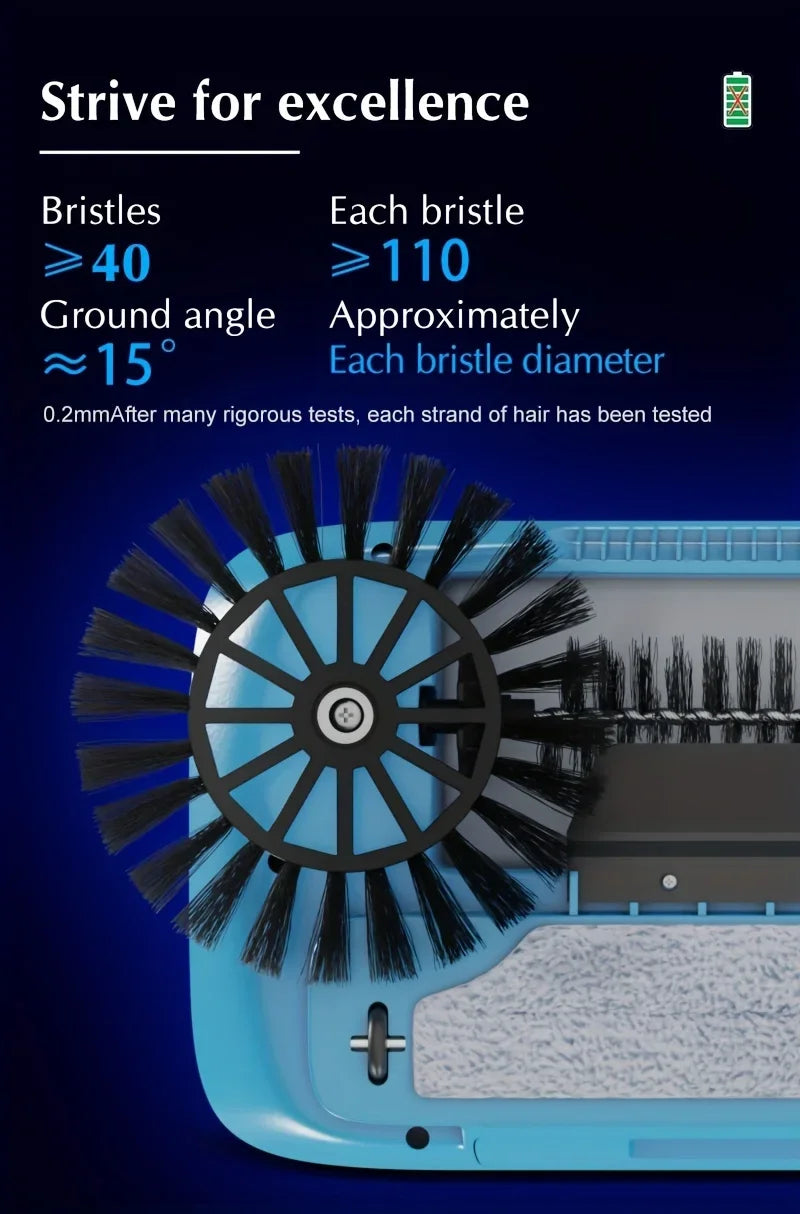 Hand Push Broom, Multifunctional Cleaning Tool Sweep Mop, Long Handle Push Broom with Auto Spiral Deep Clean System