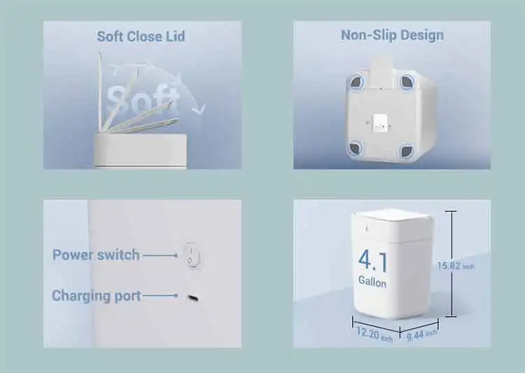 Townew T1S Smart Sensor Kitchen Garbage Bin Waterproof Home Bathroom Garbage With Lid Sensing Garbage Bin Automatic Packaging