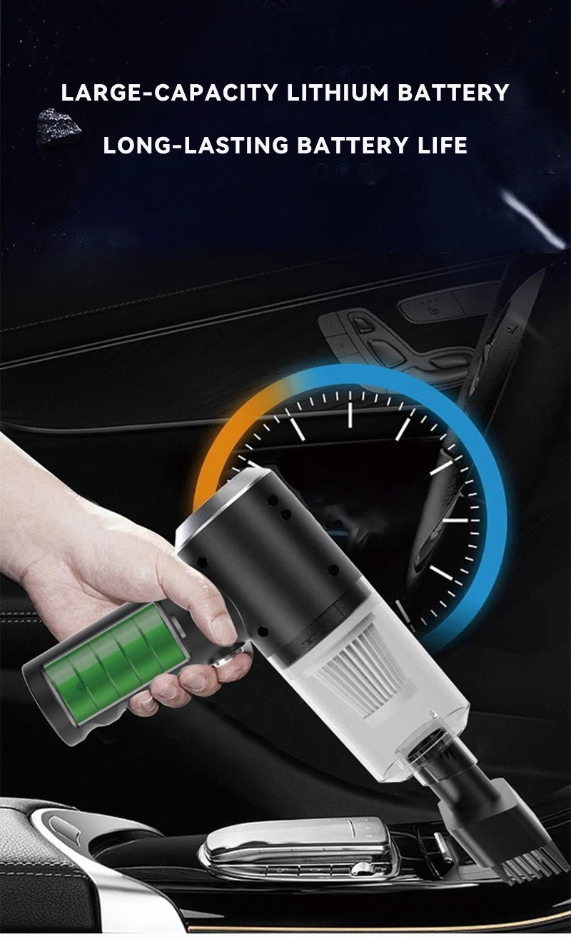 Mini Car Mounted Household Handheld Vacuum Cleaner Portable Strong Suction High Power Multi-Nozzles For Car, Home, Office, Pet