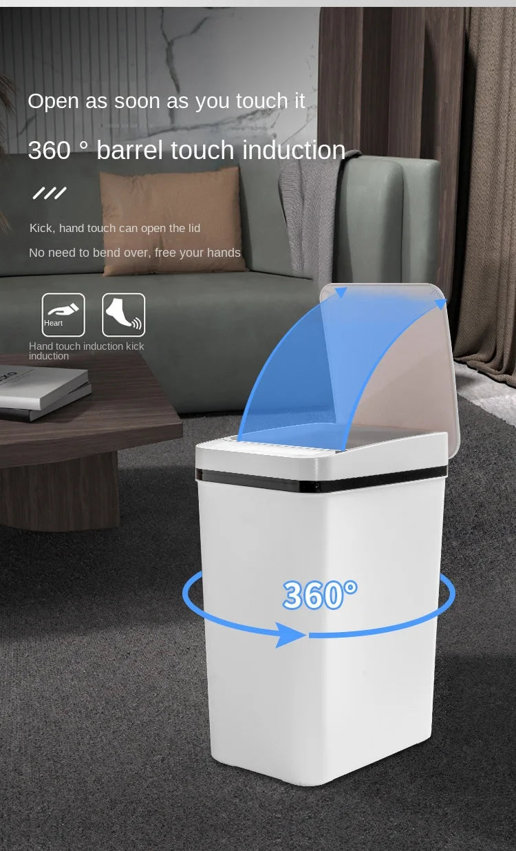 12L Smart Trash Can Automatic Sensor Garbage Can For Bathroom Kitchen Garbage Cube Living Room Recycle Bins Home Accessories