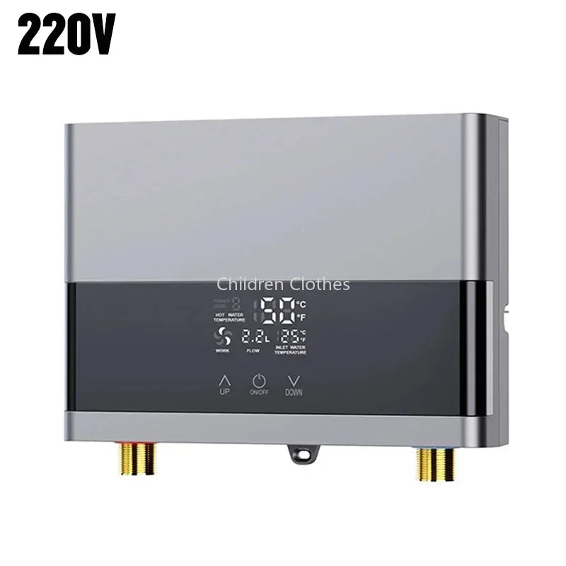 110V/220V Instant Water Heater Bathroom Kitchen Wall Mounted Electric Water Heater LCD Temperature Display with Remote Control