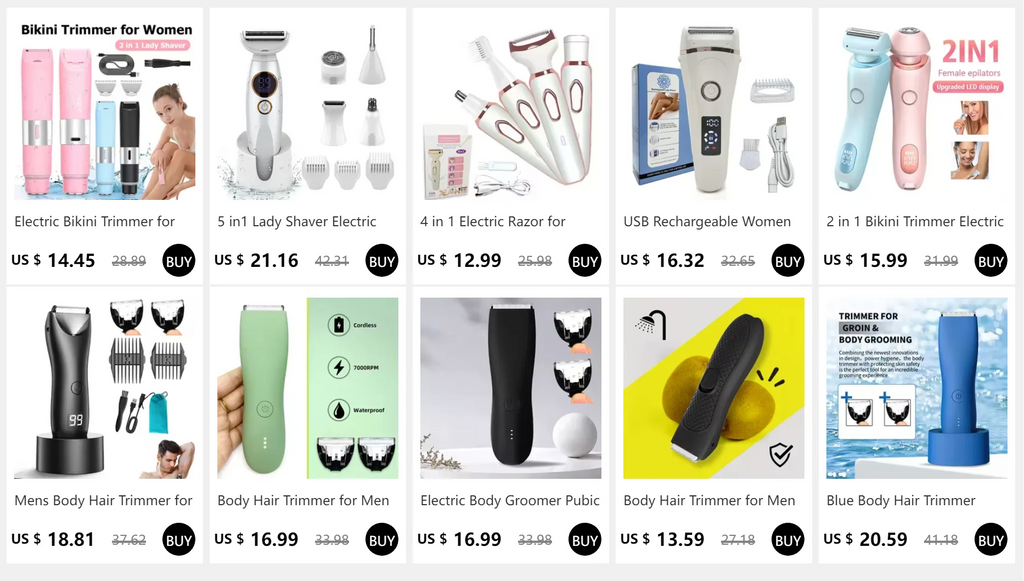 Mens Body Hair Trimmer Balls Shaver for sensitive areas Hair Removal Bikini Trimmer Groin & Body Shaver Groomer Arm Beard Razor