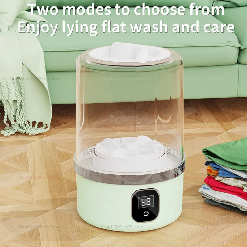 Portable Mini Washing Machine Compact Laundry Washer for Dorms Travel Camping Hotel Apartment Easy Clothes Cleaning