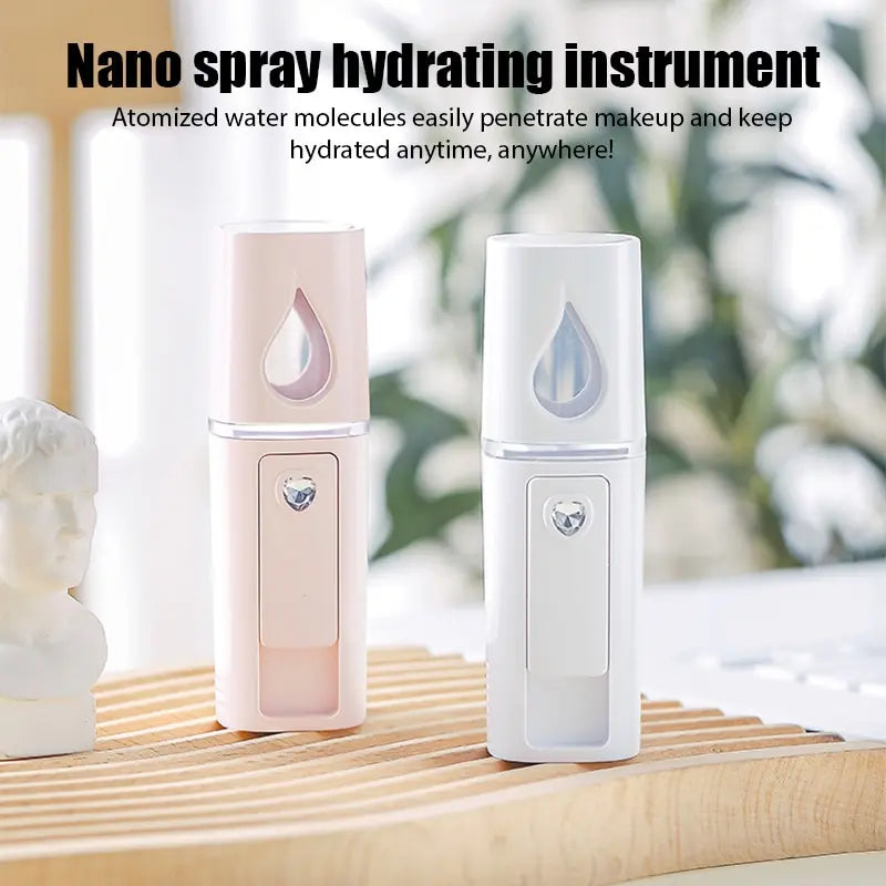 Mini Nano Mist Sprayer Cooler Facial Steamer Humidifier USB Rechargeable Face Moisturizing Nebulizer Beauty Skin Care
