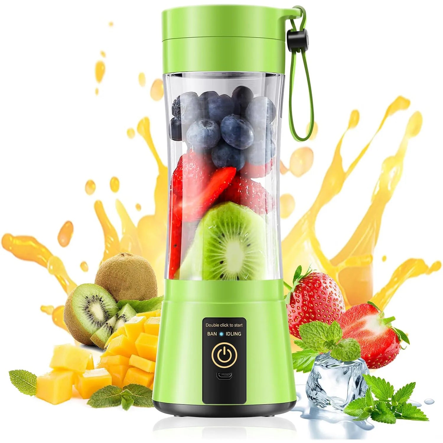 380ml Portable Electric Juicer USB Rechargeable Smoothie Blender Food Processor Fruit Mixer Compact Mini Kitchen Juicer