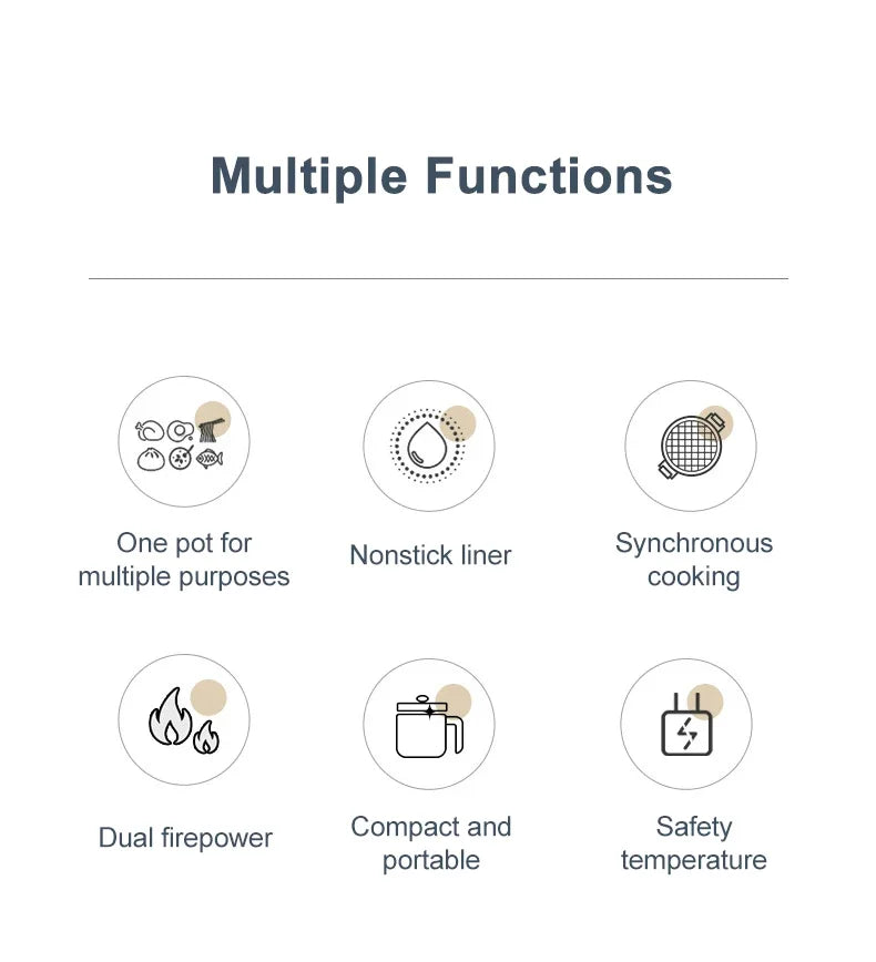 Mini Electric Rice Cooker Single Double Layer Intelligent Automatic Home Kitchen Cooker 1-2 People MultiCooker Steamed Rice Pot