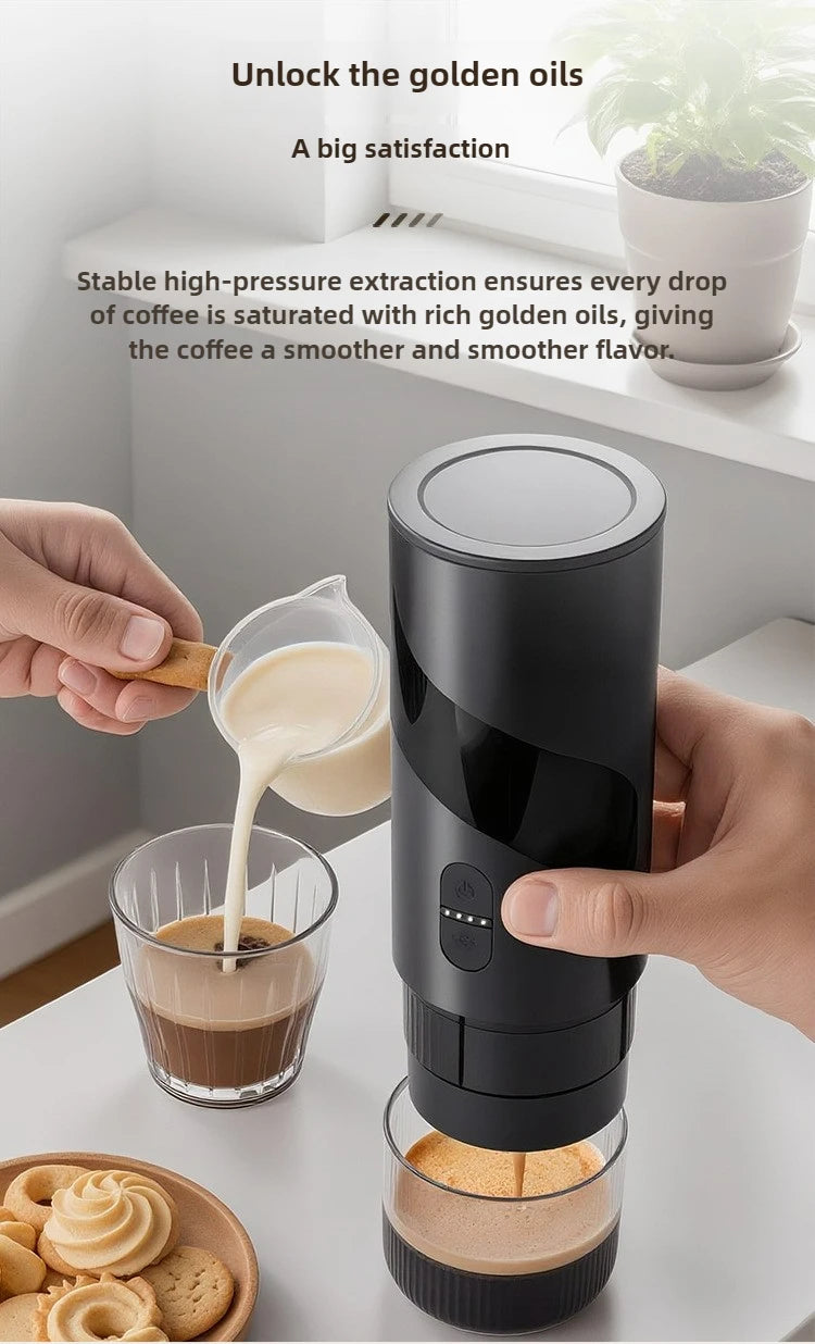 Cafeteira portátil mini recarregável para cápsulas