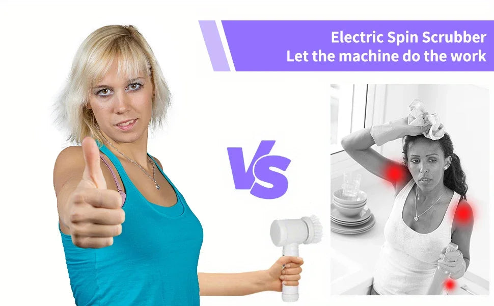 Escova de limpeza elétrica multifuncional