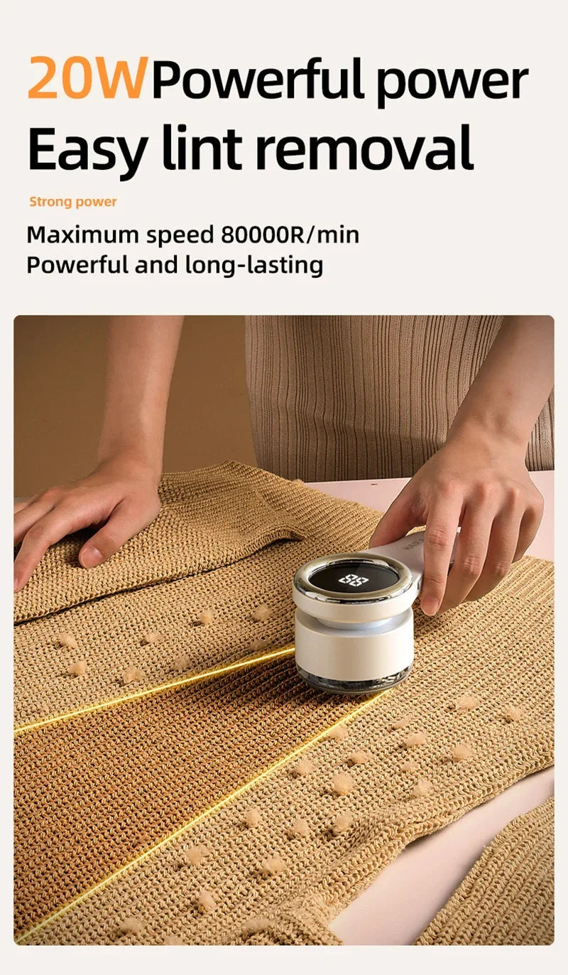Electric Lint Remover for Clothes LCD Display USB Rechargeable Portable Hair Balls Fuzz Removers Household Fabric Shaver