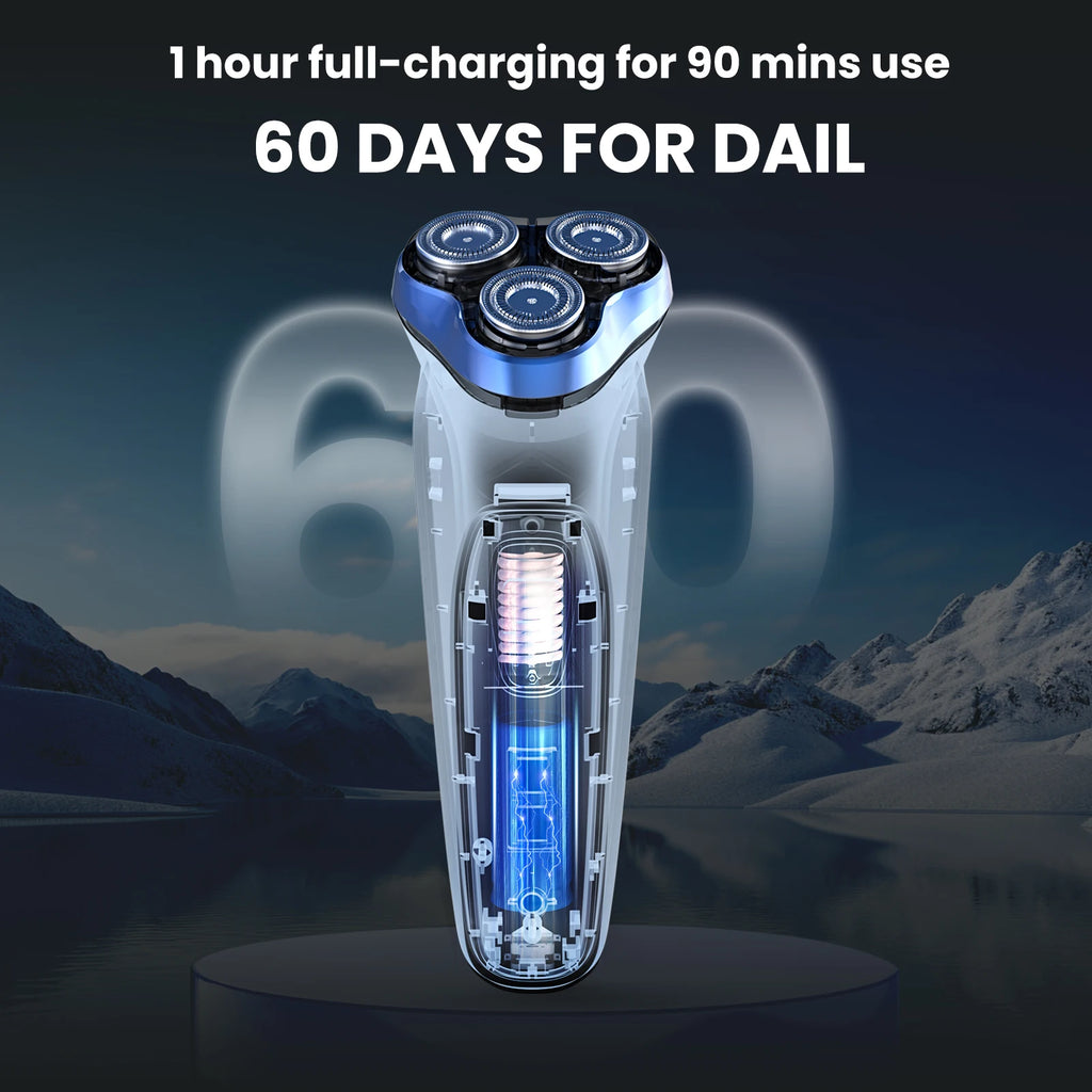 Sejoy Electric Razor for Men Rechargeable Electric Shavers Rotary Portable Travel Razor Idea Gift Beard Trimmer