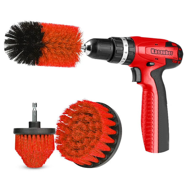 5pcs Multi-Purpose Electric Drill-Brush kit Power Scrubber Brush Car Polisher Kitchen Bathroom Cleaning Kit Toilet Cleaning Tool