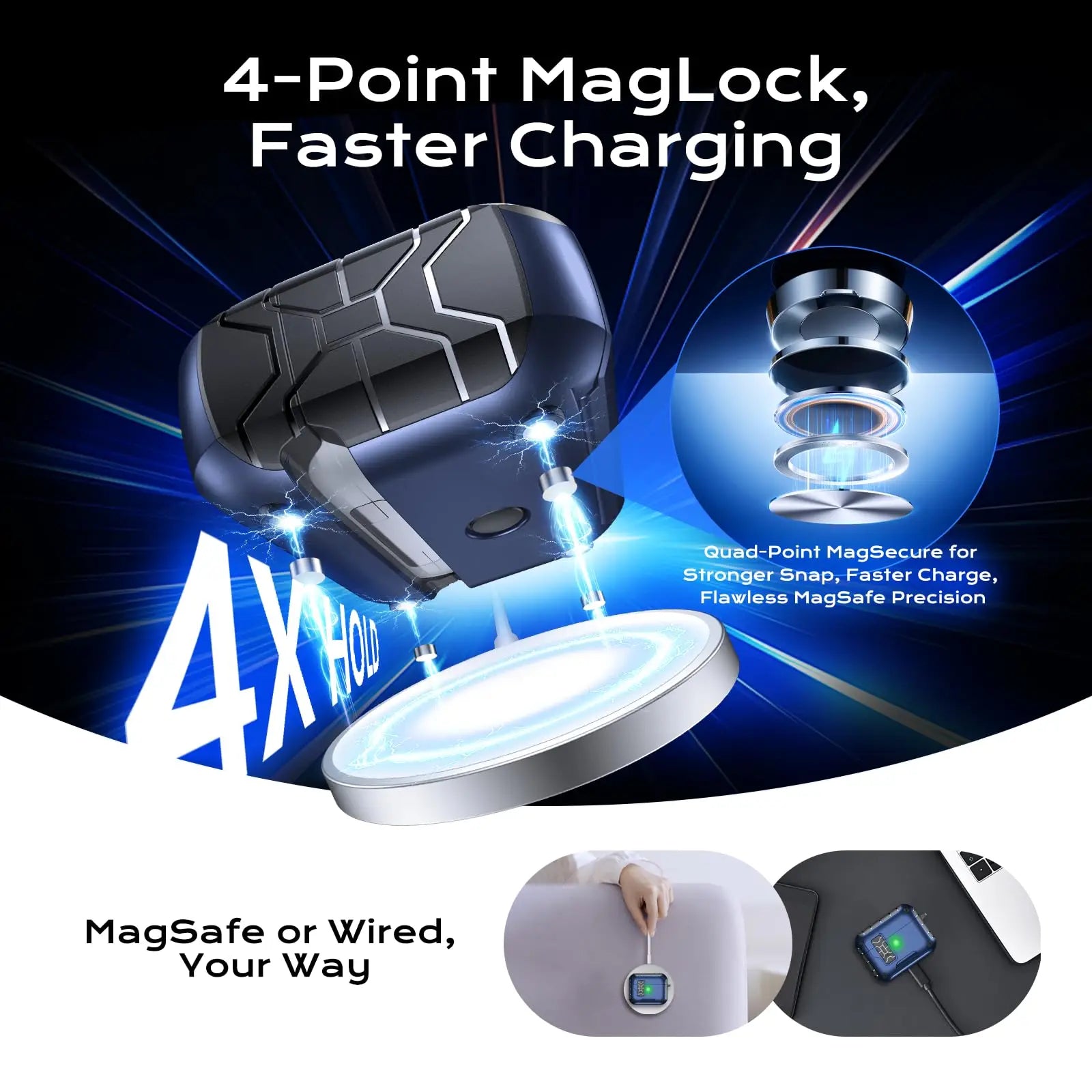 Magnetic Auto Lock Case for AirPods Pro 3 Phone Stand Case Cover with Cleaning Kit & Keychain Protective Case for AirPods Pro 3