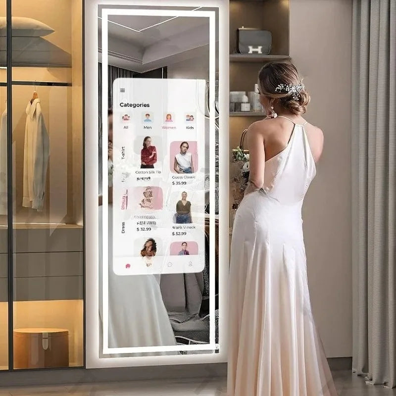 Customized Smart Magic Mirror Full Function Glass Smart Android Tv Mirror Smart Led Bathroom Mirror with Touch Screen Hotel