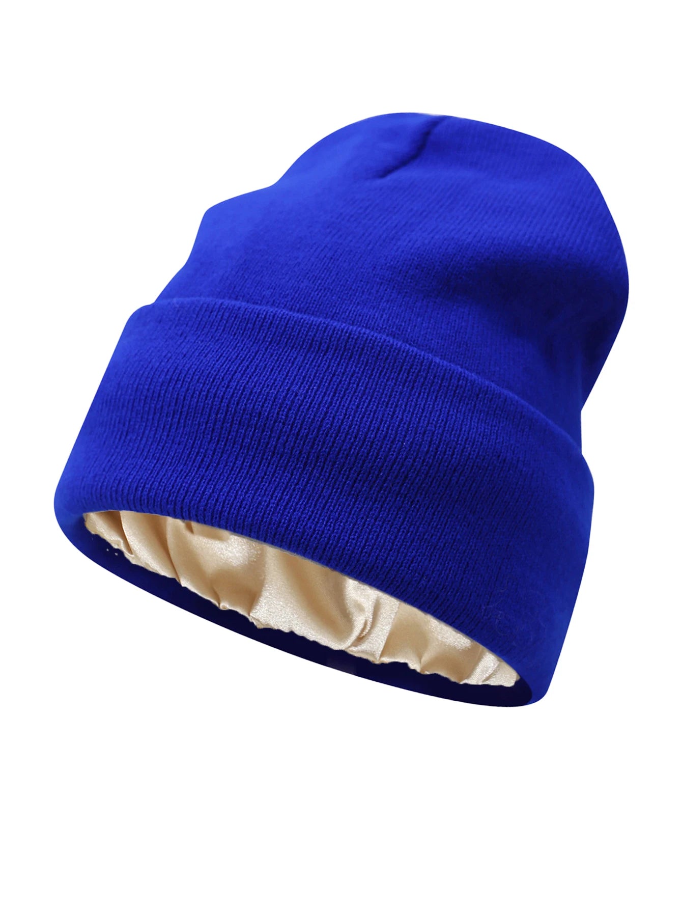 Unisex Satin Lined Anti Static Beanie Hat For Women Winter Silk Lining Slouchy Warm Cuffed Skullies 2Layer Hair Cover Sleep Cap