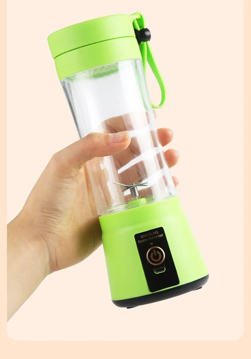 380ml Portable Electric Juicer USB Rechargeable Smoothie Blender Food Processor Fruit Mixer Compact Mini Kitchen Juicer