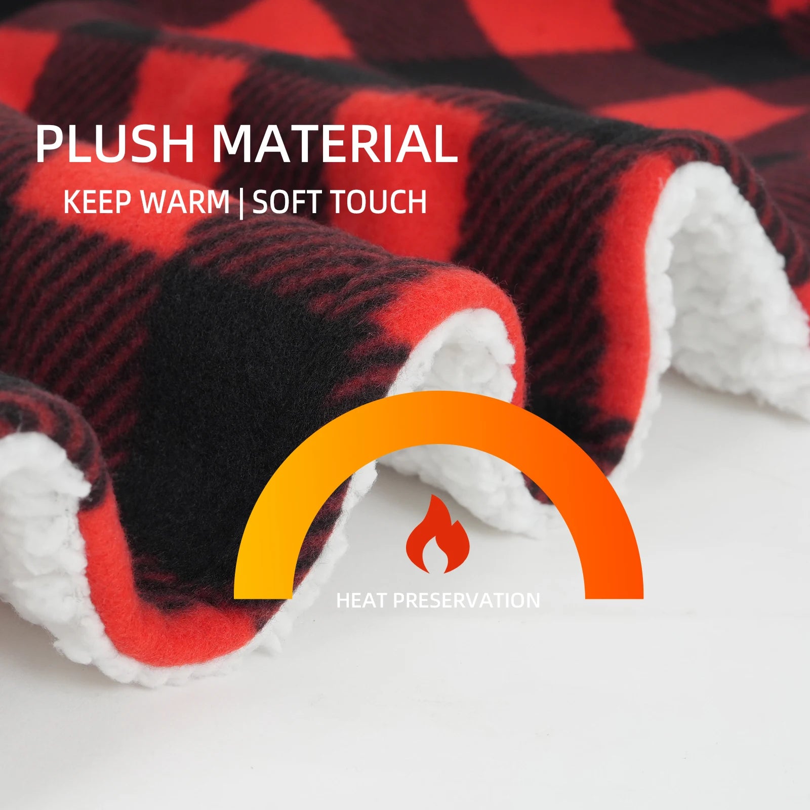 Heated Car Blanket 12-Volt Electric Blanket for Car, Truck, SUV, RV, Portable Heated Throw for Camping Red Black White Plaid