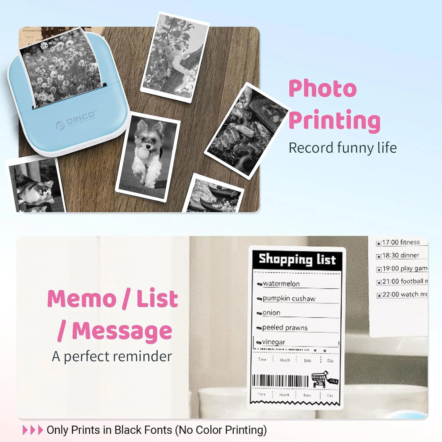 Mini impressora térmica portátil