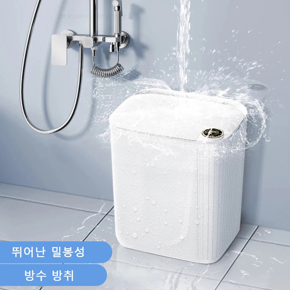 20L Smart Sensor Trash Can With Display Type-C Recharging Automatic Wastebin For Bathroom Kitchen Toilet Wastebasket Smart home