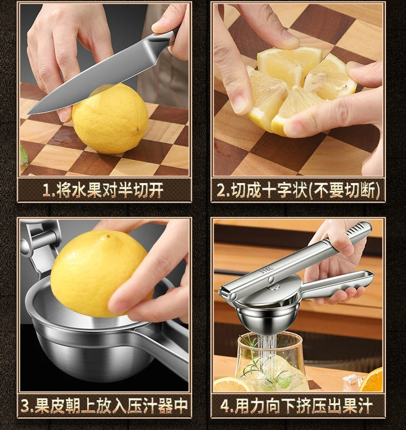 316 Stainless Steel Manual Juicer Processor Lemon Squeezer Orange Fruit Household Lemon Clip Fruit Pressing Kitchen Accessories