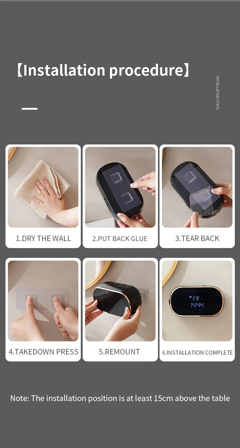 New Automatic Foam Soap Dispensers For Bathroom Smart Washing Hand Machine With USB Charging Two Colors with ABS Material