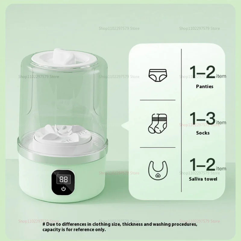 Portable Mini Washing Machine Compact Laundry Washer for Dorms Travel Camping Hotel Apartment Easy Clothes Cleaning