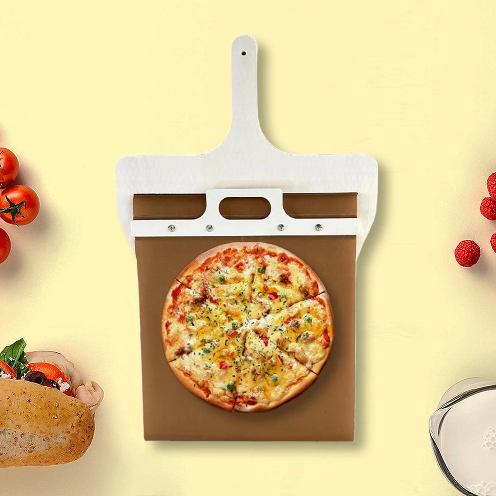 Sliding Pizza Peel Pizza Sliding Spatula Non-stick Wooden Pizza Peel Shovel Multifunction with Handle for Pizza Baking