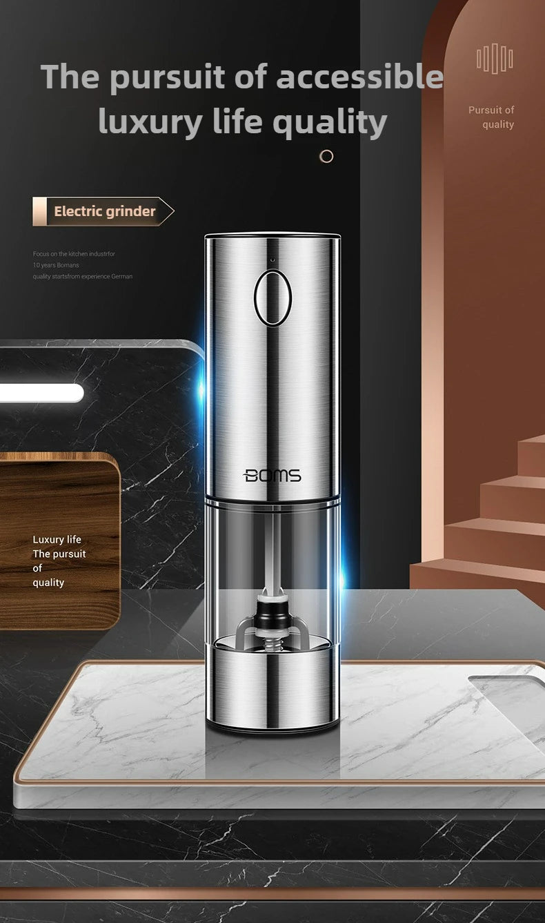 Electric Pepper Grinder Automatic Spice Grinder USB Rechargeable Adjustable Coarseness Spice Mill Kitchen Gadget Tools