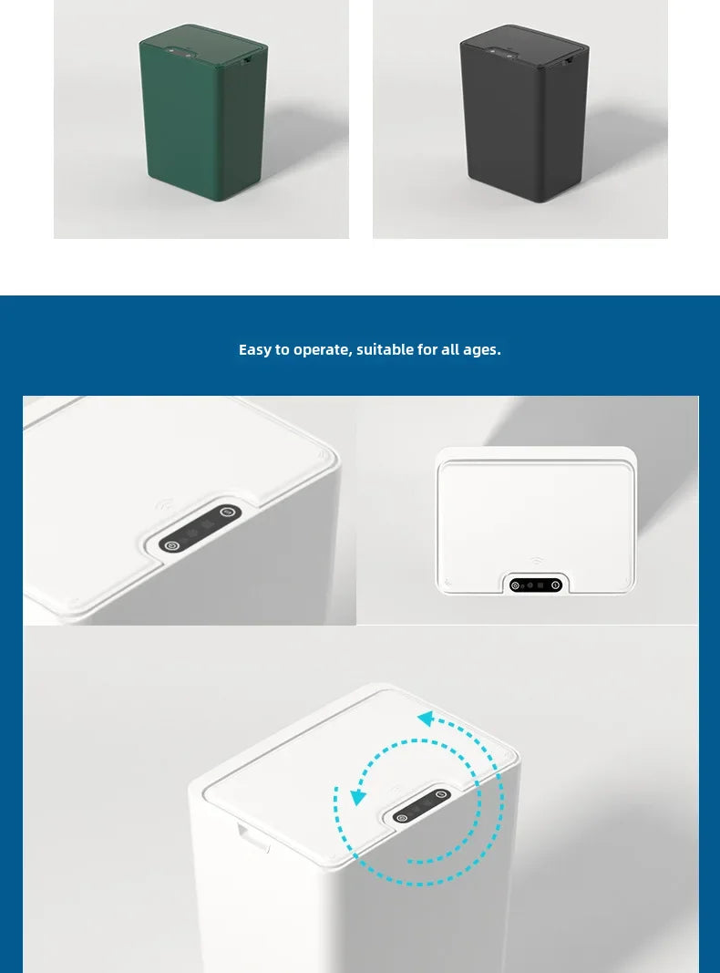 NEW Smart Trash Can Automatic Sensor Home Bathroom Kitchen Living Room Bedroom Medical Waste Bin Simple Electric Plastic