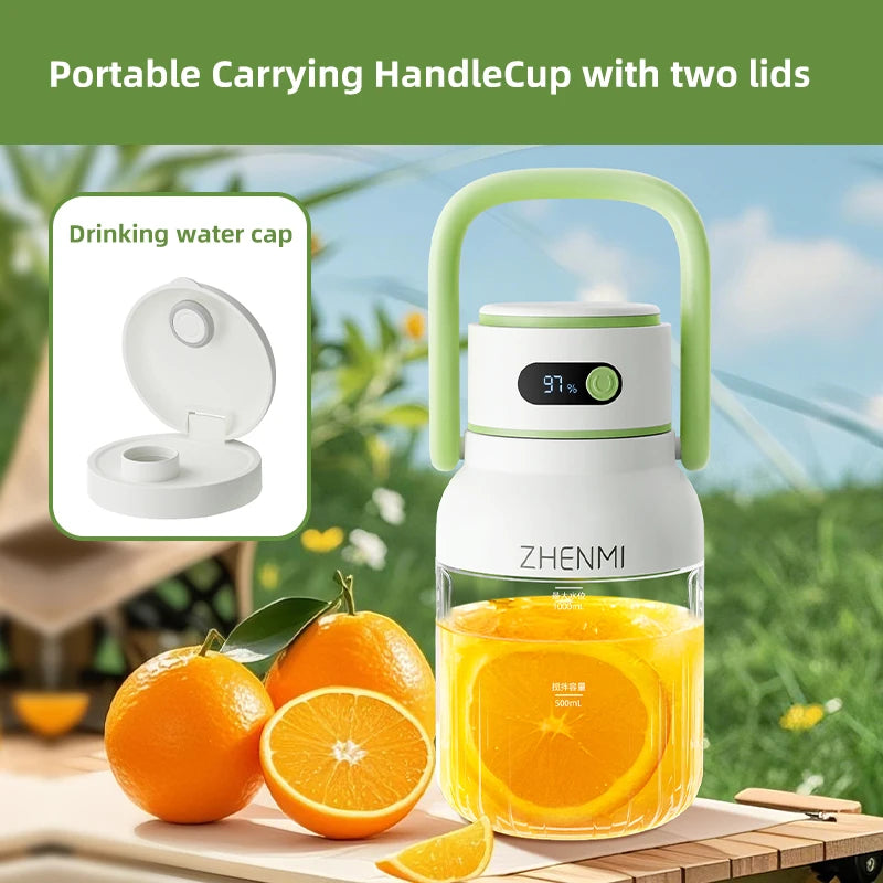 Portable Juicer, 33oz. Vessel, USB-C Rechargeable, Easy To Clean, Suitable For Juicing Fruits And Vegetable,