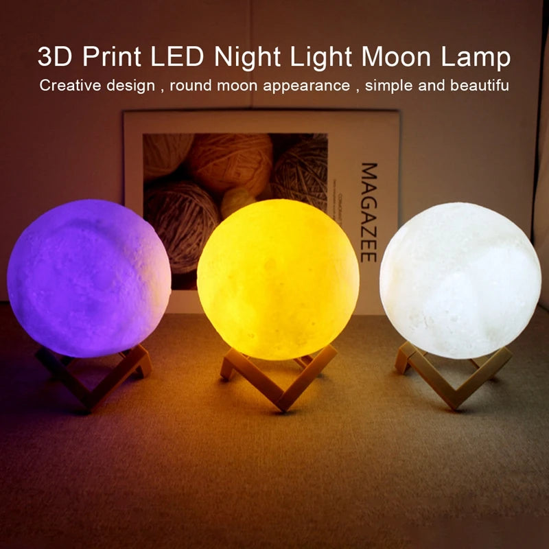 Luminária lua LED 8 cm